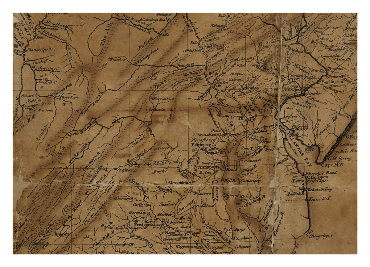 EVANS, LEWIS. A General Map of the Middle British Colonies, in America; viz Virginia, Mariland, Delaware Pensilvania,